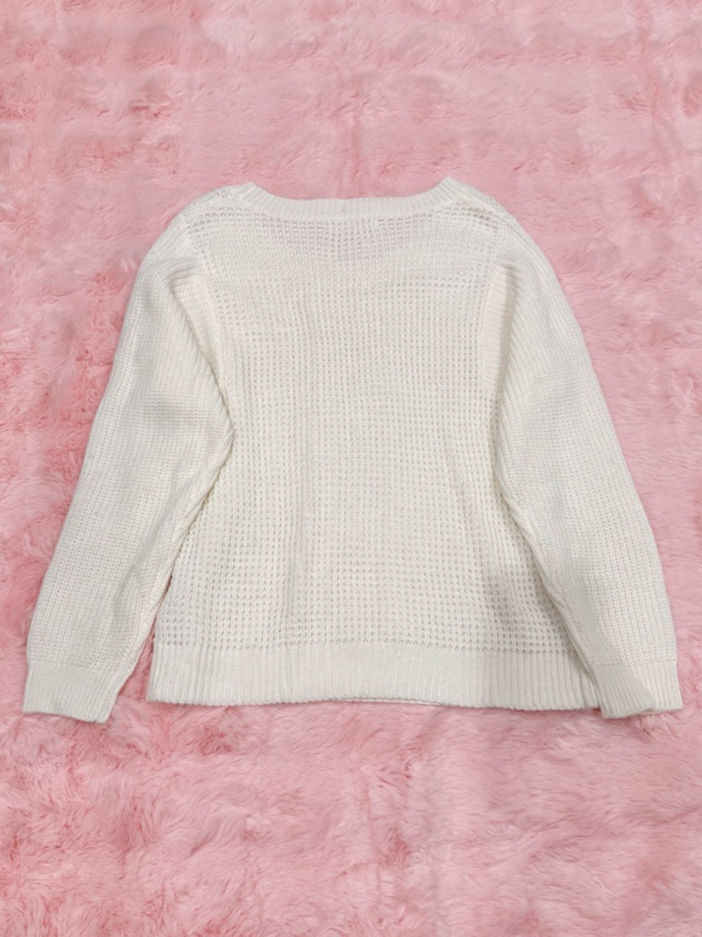 Lowrys Farm White Waffle Knit Sweater - Picture 2 of 4